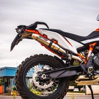 Pot echappement compatible avec Ktm Duke 890 2021-2024, Deeptone Inox, Pot échappement racing, avec les tuyaux de liaison, article sans homologation 