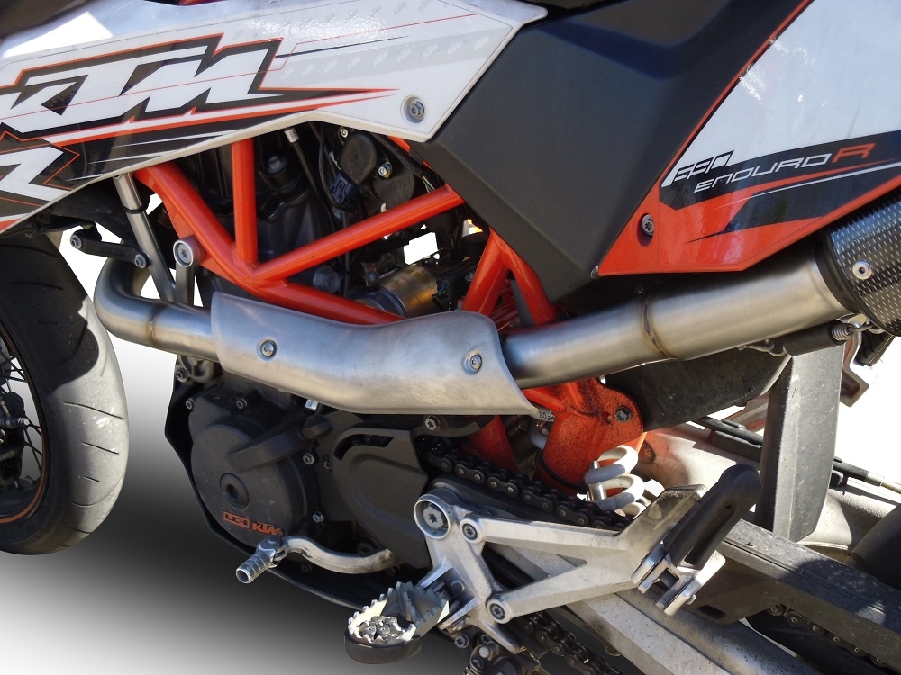 Pot echappement compatible avec Ktm Enduro 690 R 2007-2016, Furore Nero, Homologué et légal, système d'échappement complet, avec db killer amovible 