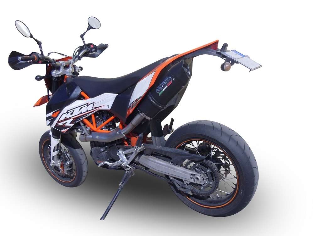 Pot echappement compatible avec Ktm Enduro 690 R 2007-2016, Furore Nero, Homologué et légal, système d'échappement complet, avec db killer amovible 