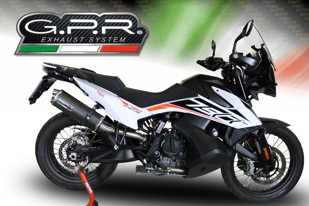 Pot echappement compatible avec Ktm Adventure 790 2018-2020, Dual Poppy, Échappement légal, homologué,silencieux avec db killer amovible et tuyau de liaison spécifique 