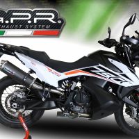 Pot echappement compatible avec Ktm Adventure 790 2018-2020, Dual Poppy, Échappement légal, homologué,silencieux avec db killer amovible et tuyau de liaison spécifique 