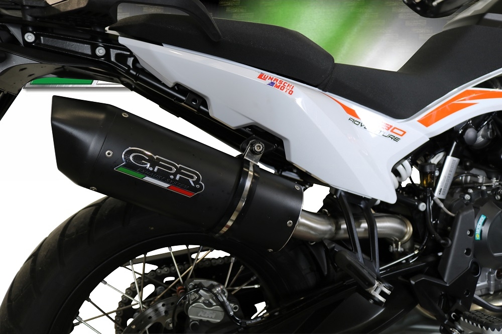 Pot echappement compatible avec Ktm Adventure 790 2021-2024, Furore Evo4 Nero, Échappement légal, homologué,silencieux avec db killer amovible et tuyau de liaison spécifique 