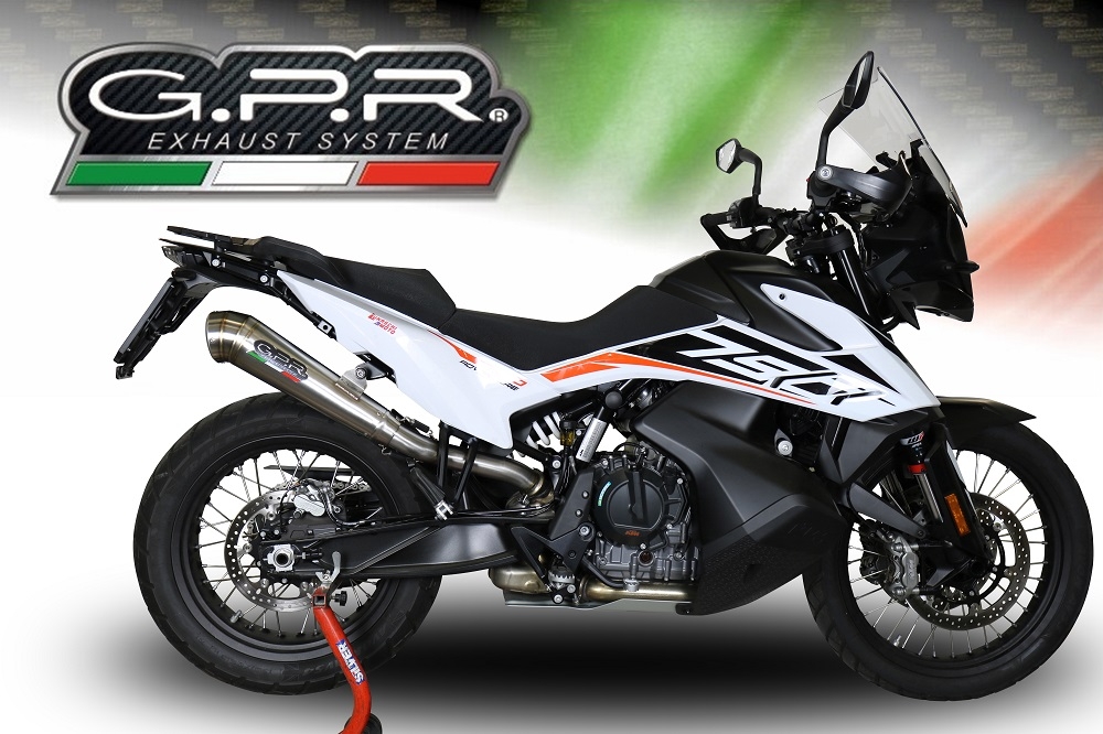 Pot echappement compatible avec Ktm Adventure 790 2021-2024, Powercone Evo, Échappement légal, homologué,silencieux avec db killer amovible et tuyau de liaison spécifique 