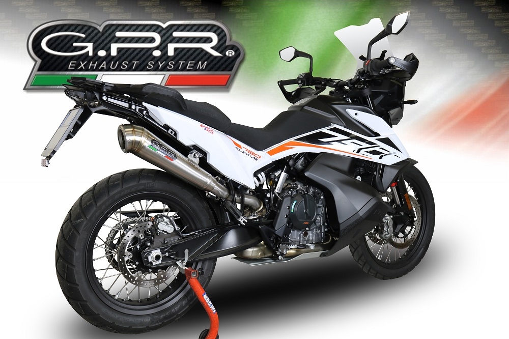 Pot echappement compatible avec Ktm Adventure 790 2021-2024, Powercone Evo, Échappement légal, homologué,silencieux avec db killer amovible et tuyau de liaison spécifique 