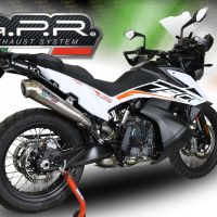 Pot echappement compatible avec Ktm Adventure 790 2021-2024, Powercone Evo, Échappement légal, homologué,silencieux avec db killer amovible et tuyau de liaison spécifique 