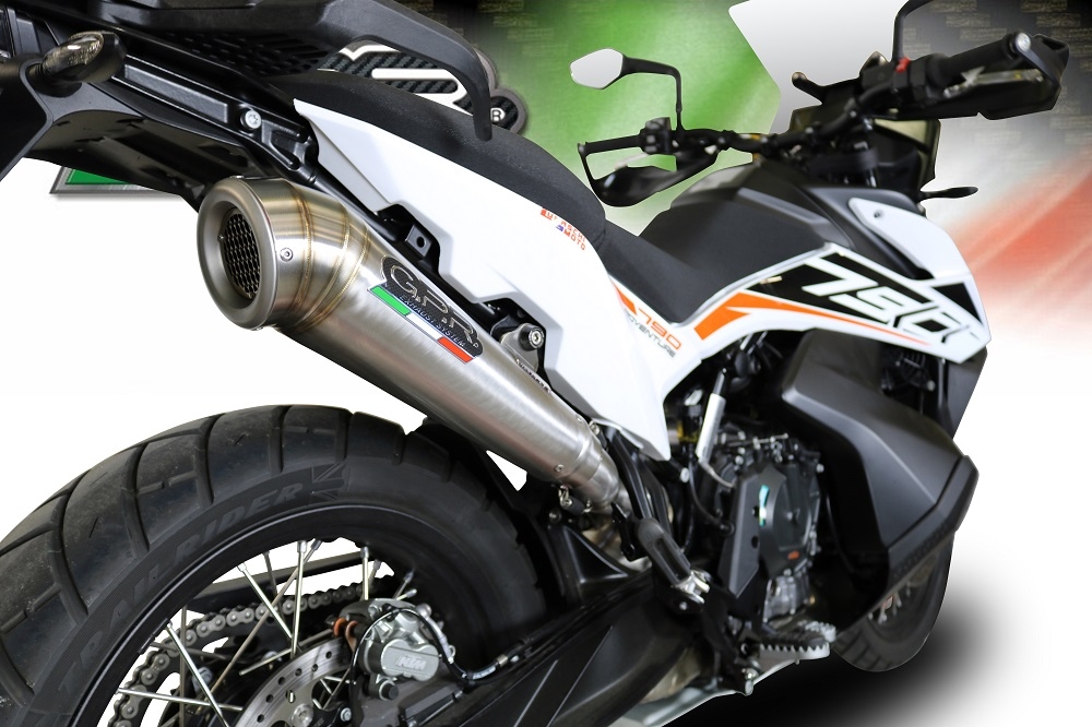 Pot echappement compatible avec Ktm Adventure 790 2021-2024, Powercone Evo, Échappement légal, homologué,silencieux avec db killer amovible et tuyau de liaison spécifique 