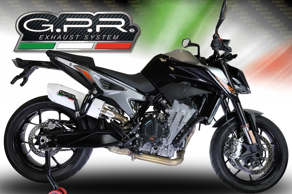 Pot echappement compatible avec Ktm Duke 790 2017-2020, Albus Evo4, Échappement légal, homologué,silencieux avec db killer amovible et tuyau de liaison spécifique 