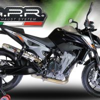 Pot echappement compatible avec Ktm Duke 790 2021-2024, Deeptone Inox, Pot échappement racing, avec les tuyaux de liaison, article sans homologation 