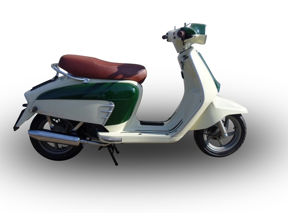 Pot echappement compatible avec Lambretta Lambretta 125 - 150 Milano 2012-2014, Ultracone lucido, Homologué et légal, système d'échappement complet, avec db killer amovible 