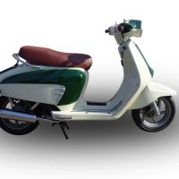 Pot echappement compatible avec Lambretta Lambretta 125 - 150 Milano 2012-2014, Ultracone lucido, Homologué et légal, système d'échappement complet, avec db killer amovible 