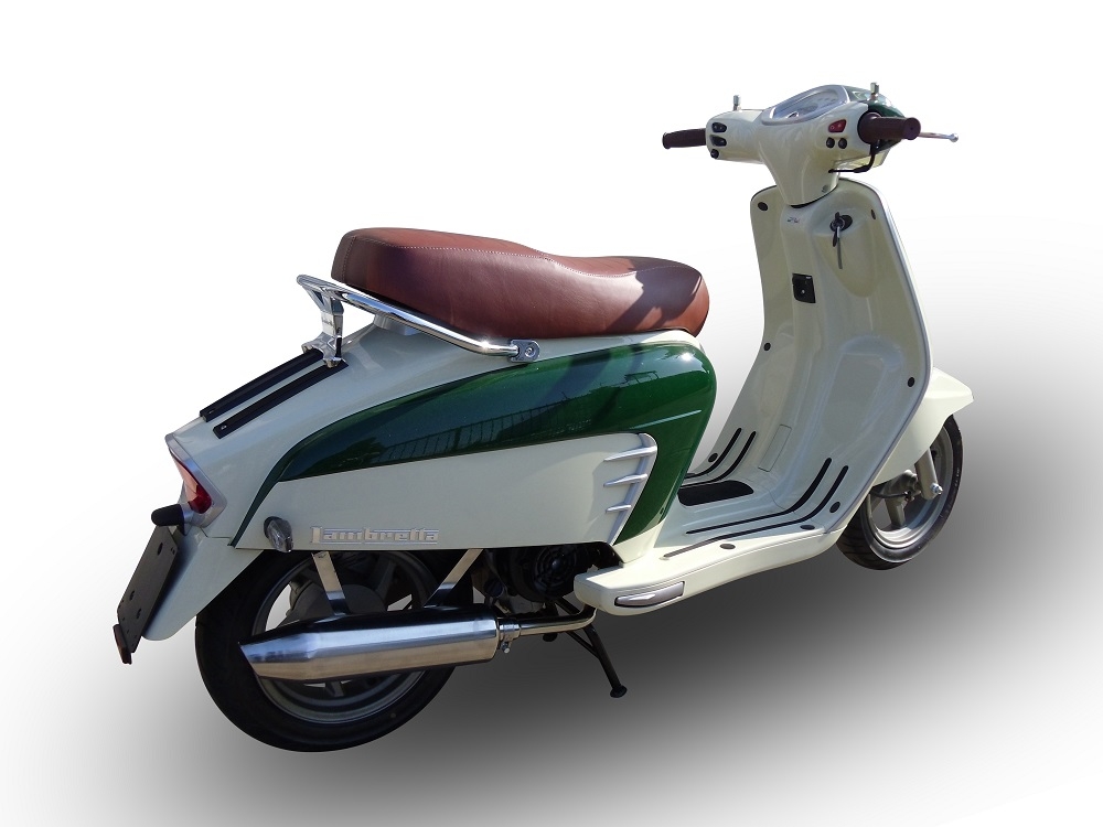 Pot echappement compatible avec Lambretta Lambretta 125 - 150 Milano 2012-2014, Ultracone lucido, Homologué et légal, système d'échappement complet, avec db killer amovible 