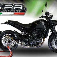 Pot echappement compatible avec Benelli Leoncino 500 Trail 2017-2024, Powercone Evo, Échappement légal, homologué,silencieux avec db killer amovible et tuyau de liaison spécifique 