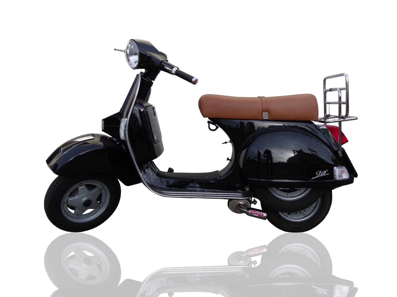 Pot echappement compatible avec Lml Star 151 4 Tempi - 4 Strokes Genuine Stella 2010-2013, Alluminio, Homologué et légal, système d'échappement complet, avec db killer amovible 