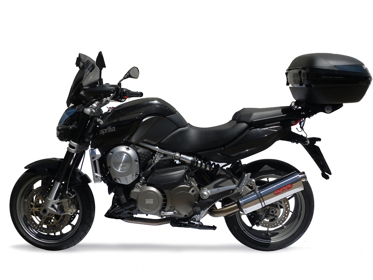 Pot echappement compatible avec Aprilia Mana 850 Gt 2007-2016, Trioval, Pot échappement homologué et légal, silencieux avec mi-collecteur y db killer amovible 