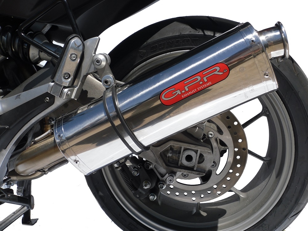 Pot echappement compatible avec Aprilia Mana 850 Gt 2007-2016, Trioval, Pot échappement homologué et légal, silencieux avec mi-collecteur y db killer amovible 