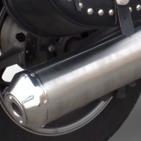 Pot echappement compatible avec Yamaha Xvs 1300 Midnight Star 2006-2014, Inox Oval Bomb, Échappement légal, homologué,silencieux avec db killer amovible et tuyau de liaison spécifique 