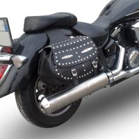Pot echappement compatible avec Yamaha Xvs 1300 Midnight Star 2006-2014, Inox Oval Bomb, Échappement légal, homologué,silencieux avec db killer amovible et tuyau de liaison spécifique 