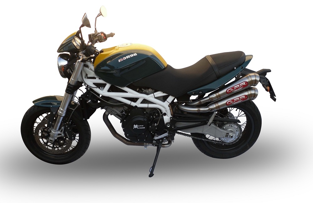 Pot echappement compatible avec Moto Morini Sport 1200 2008-2010, Powercone Evo, Paire de pot d'échappement homologuées, livrées avec db killer amovible et raccords spécifiques 