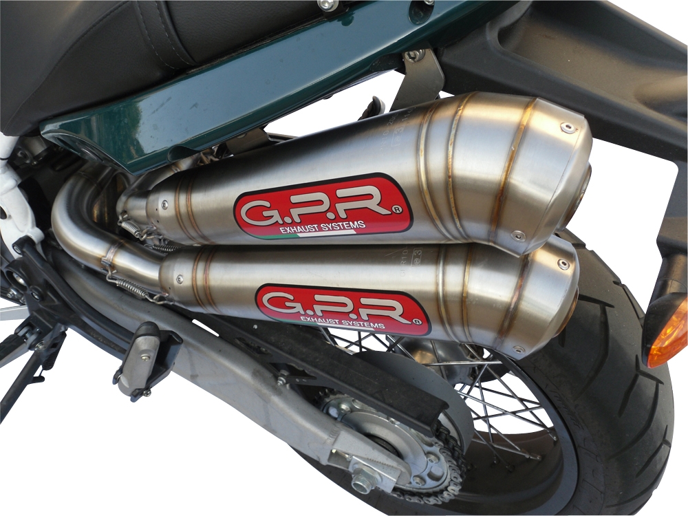 Pot echappement compatible avec Moto Morini Sport 1200 2008-2010, Powercone Evo, Paire de pot d'échappement homologuées, livrées avec db killer amovible et raccords spécifiques 