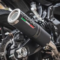Pot echappement compatible avec Yamaha Tracer 700 2016-2019, M3 Black Titanium, Pot échappement complet, non légal pour les pays de l'UE, avec db killer amovible 