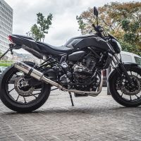 Pot echappement compatible avec Yamaha Mt-07 2014-2016, M3 Inox , Homologué et légal, système d'échappement complet, avec db killer amovible 