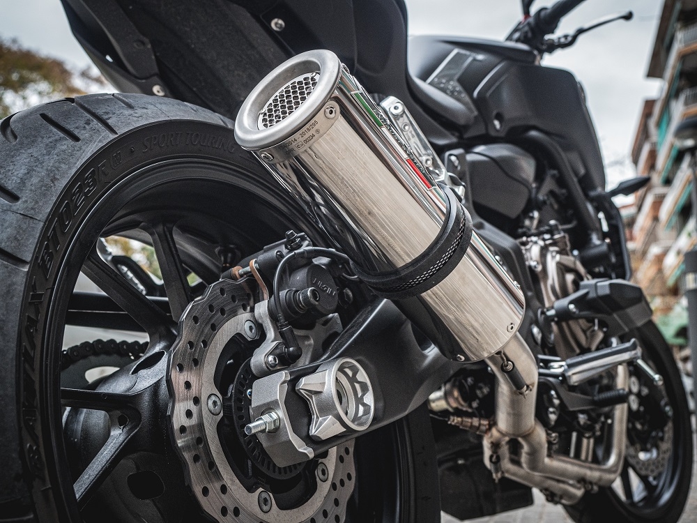 Pot echappement compatible avec Yamaha Mt-07 2014-2016, M3 Inox , Homologué et légal, système d'échappement complet, avec db killer amovible 