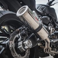 Pot echappement compatible avec Yamaha Mt-07 2014-2016, M3 Inox , Homologué et légal, système d'échappement complet, avec db killer amovible 