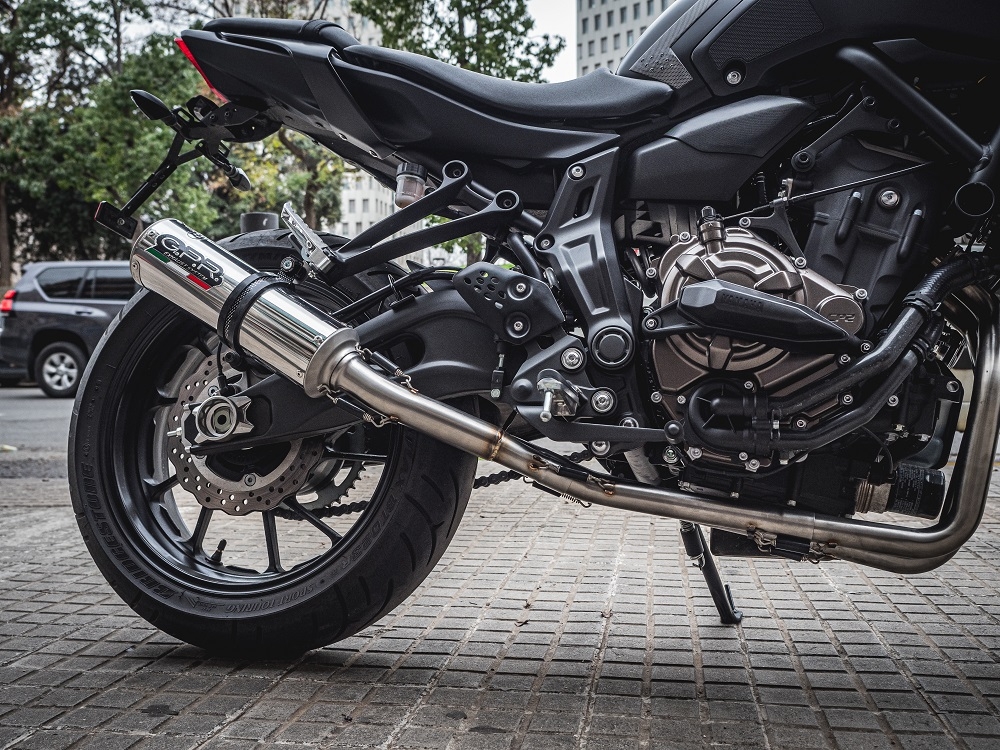 Pot echappement compatible avec Yamaha Mt-07 2014-2016, M3 Inox , Homologué et légal, système d'échappement complet, avec db killer amovible 