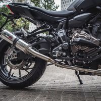 Pot echappement compatible avec Yamaha Mt-07 2014-2016, M3 Inox , Homologué et légal, système d'échappement complet, avec db killer amovible 