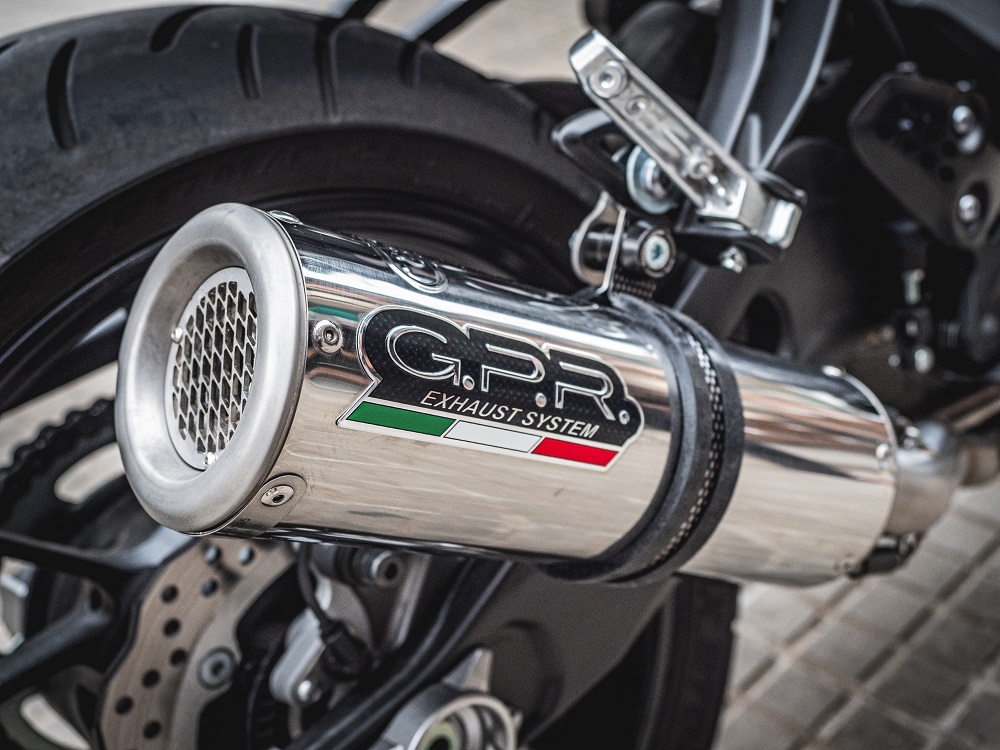 Pot echappement compatible avec Yamaha Mt-07 2014-2016, M3 Inox , Homologué et légal, système d'échappement complet, avec db killer amovible 