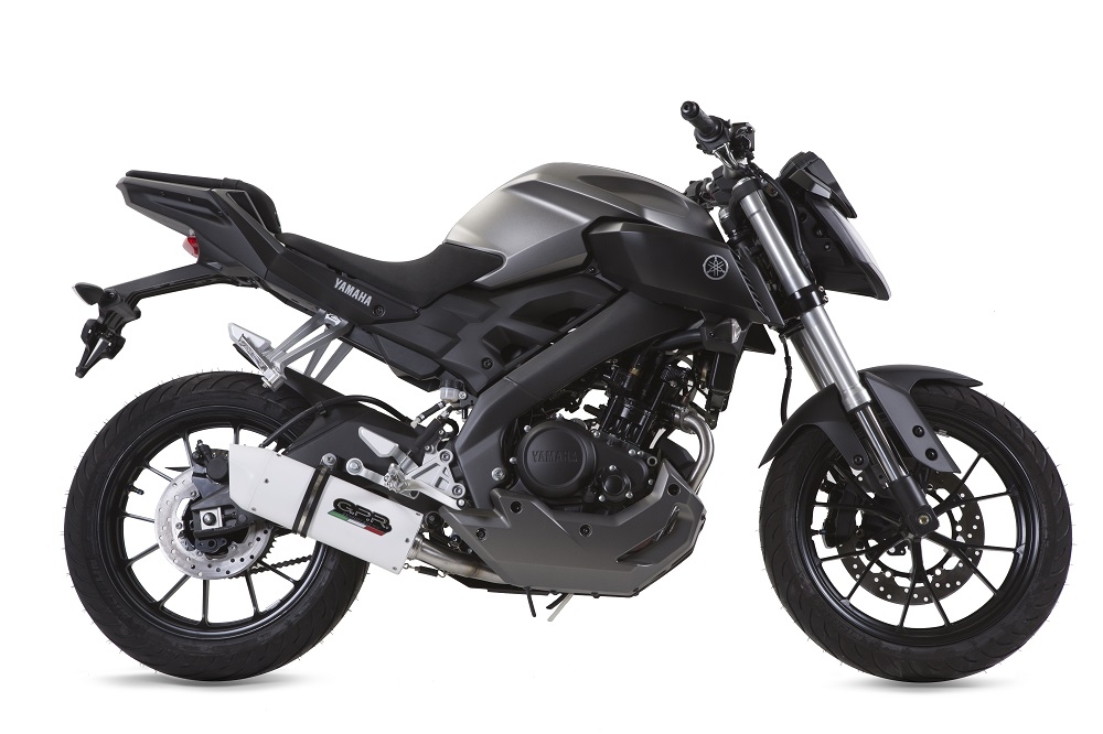 Pot echappement compatible avec Yamaha Mt 125 2017-2019, Albus Ceramic, Pot Echappement homologué pour les marchés non européens 