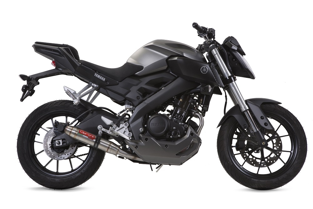 Pot echappement compatible avec Yamaha Mt 125 2017-2019, Deeptone Inox, Pot échappement complet, non légal pour les pays de l'UE, avec db killer amovible 