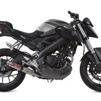 Pot echappement compatible avec Yamaha Mt 125 2017-2019, Deeptone Inox, Pot échappement complet, non légal pour les pays de l'UE, avec db killer amovible 