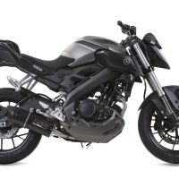 Pot echappement compatible avec Yamaha Mt 125 2017-2019, Furore Nero, Pot échappement complet, non légal pour les pays de l'UE, avec db killer amovible 