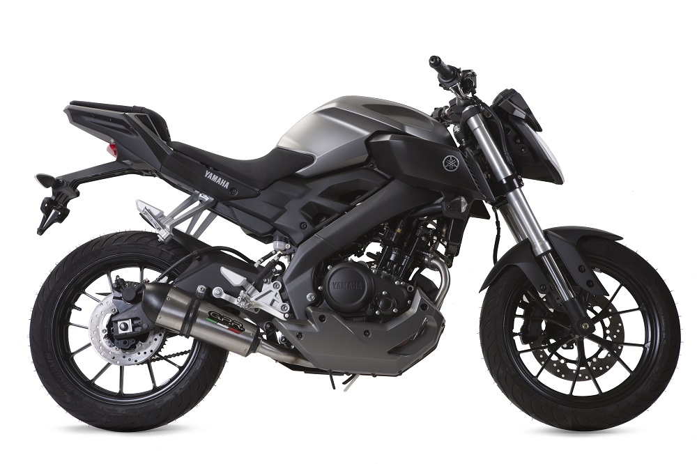 GPR pot echappement compatible avec  Yamaha Mt 125 2017-2019, New Grand Prix Evo Titanium, Pot échappement complet, non légal pour les pays de l'UE, avec db killer amovible 