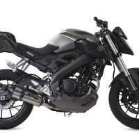 GPR pot echappement compatible avec  Yamaha Mt 125 2017-2019, New Grand Prix Evo Titanium, Pot échappement complet, non légal pour les pays de l'UE, avec db killer amovible 