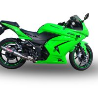 Pot echappement compatible avec Kawasaki Ninja 250 R 2007-2016, Deeptone Inox, Pot échappement racing, avec les tuyaux de liaison, article sans homologation 