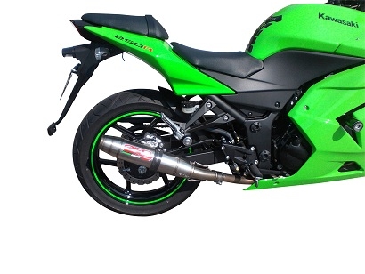 Pot echappement compatible avec Kawasaki Ninja 250 R 2007-2016, Deeptone Inox, Pot échappement racing, avec les tuyaux de liaison, article sans homologation 