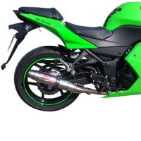 Pot echappement compatible avec Kawasaki Ninja 250 R 2007-2016, Deeptone Inox, Pot échappement racing, avec les tuyaux de liaison, article sans homologation 