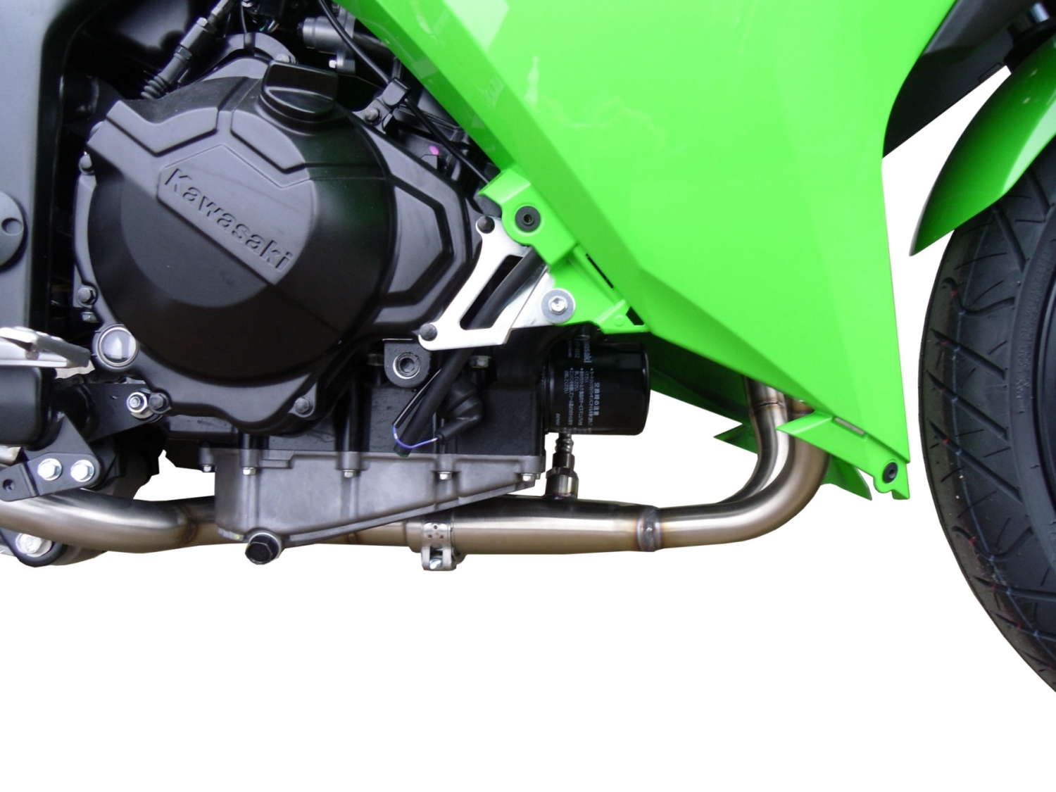Pot echappement compatible avec Kawasaki Ninja 300 R 2012-2017, Deeptone Inox, Pot échappement complet, non légal pour les pays de l'UE, avec db killer amovible 