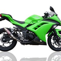 Pot echappement compatible avec Kawasaki Ninja 300 R 2012-2017, Deeptone Inox, Pot échappement complet, non légal pour les pays de l'UE, avec db killer amovible 