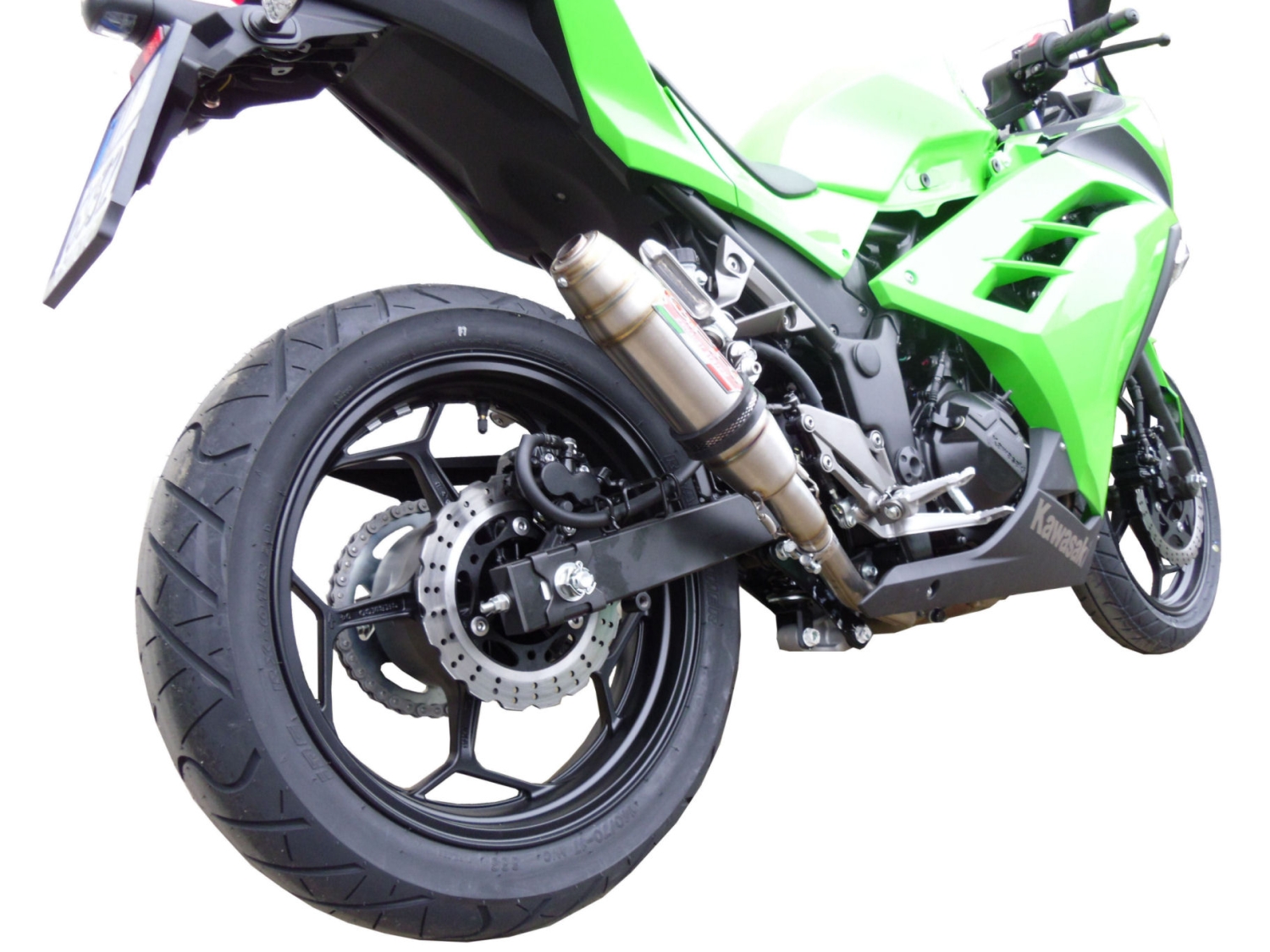 Pot echappement compatible avec Kawasaki Ninja 300 R 2012-2017, Deeptone Inox, Pot échappement complet, non légal pour les pays de l'UE, avec db killer amovible 