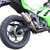 Pot echappement compatible avec Kawasaki Ninja 300 R 2012-2017, Deeptone Inox, Pot échappement complet, non légal pour les pays de l'UE, avec db killer amovible 