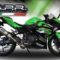 GPR exhaust compatible with  Kawasaki Ninja 500 2023-2025, New Grand Prix Evo Titanium, Slip-on exhaust including removable db killer and link pipe, EPA-compliant 