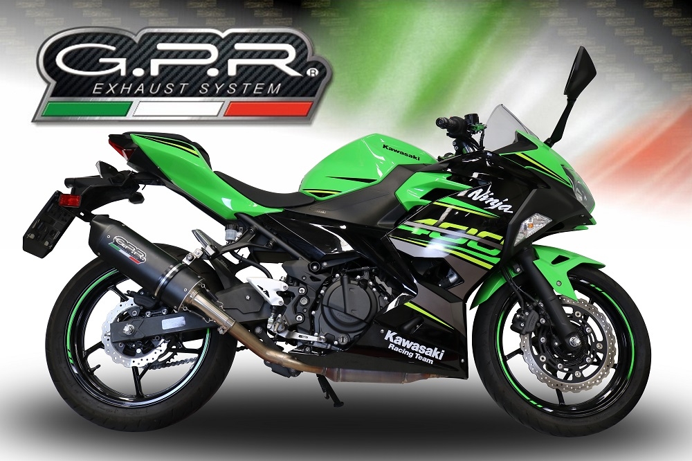Pot echappement compatible avec Kawasaki Ninja 500 2023-2025, Furore Evo4 Nero, Échappement légal, homologué,silencieux avec db killer amovible et tuyau de liaison spécifique 
