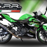 Pot echappement compatible avec Kawasaki Ninja 500 2023-2025, Furore Evo4 Nero, Échappement légal, homologué,silencieux avec db killer amovible et tuyau de liaison spécifique 