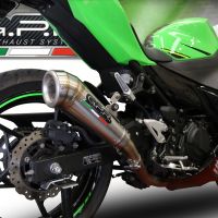 Pot echappement compatible avec Kawasaki Ninja 400 2018-2022, Powercone Evo, Échappement légal, homologué,silencieux avec db killer amovible et tuyau de liaison spécifique 