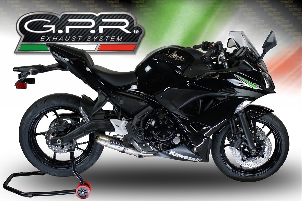 Pot echappement compatible avec Kawasaki Ninja 650 2023-2024, Deeptone Inox, Pot échappement complet, non légal pour les pays de l'UE, avec db killer amovible 