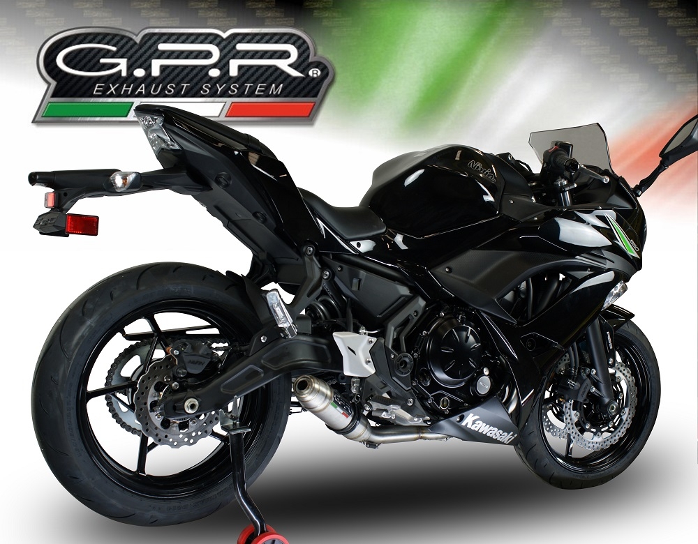 Pot echappement compatible avec Kawasaki Ninja 650 2023-2024, Deeptone Inox, Pot échappement complet, non légal pour les pays de l'UE, avec db killer amovible 