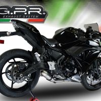 Pot echappement compatible avec Kawasaki Ninja 650 2023-2024, Deeptone Inox, Pot échappement complet, non légal pour les pays de l'UE, avec db killer amovible 